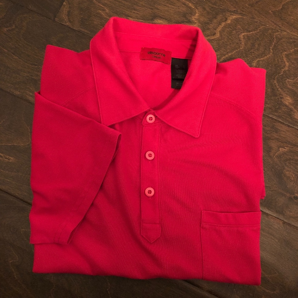 Claiborne Deep Pink SS Polo